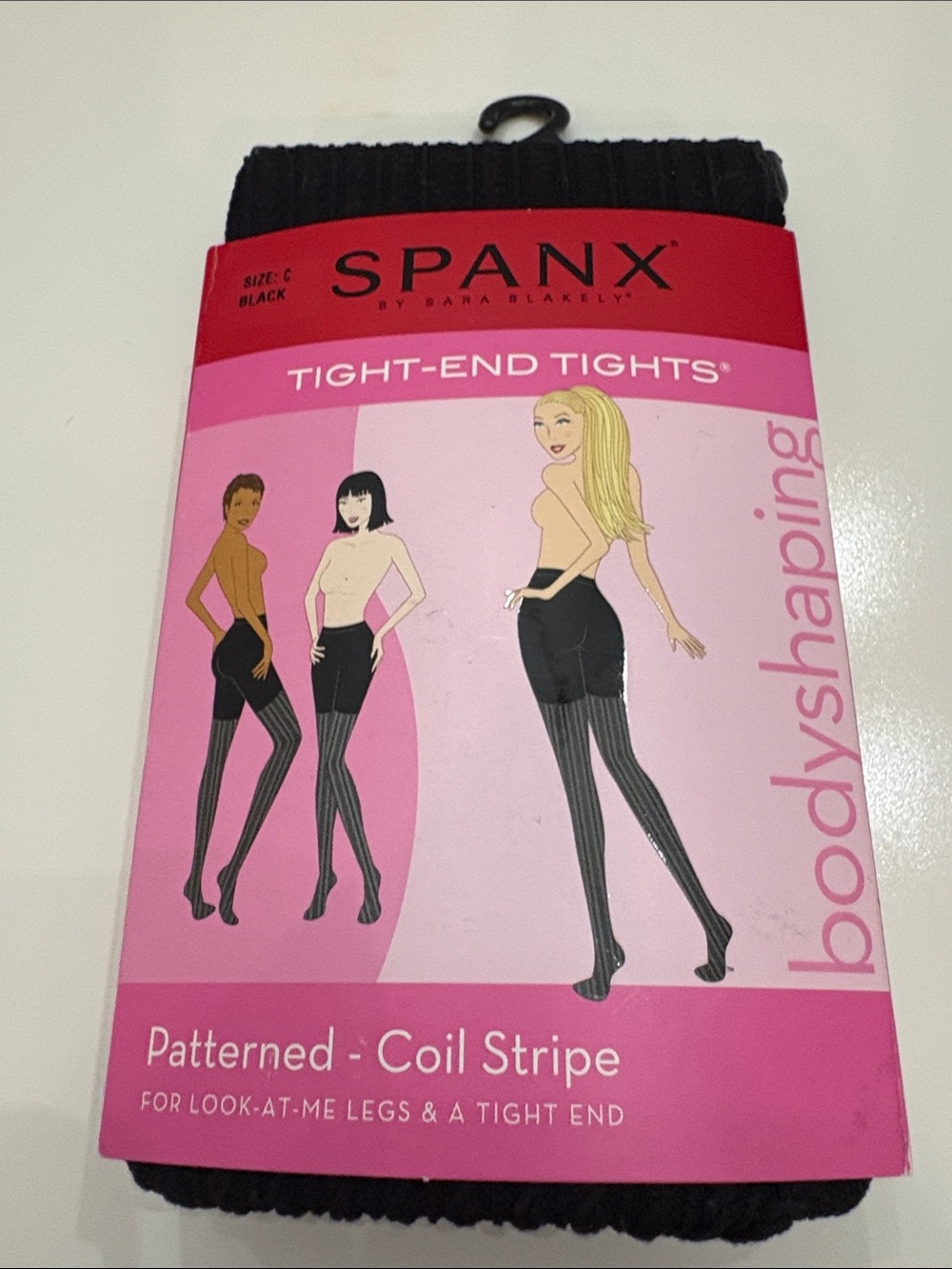 SPANX Tight-End Patterned Coil Stripe Tights - Black